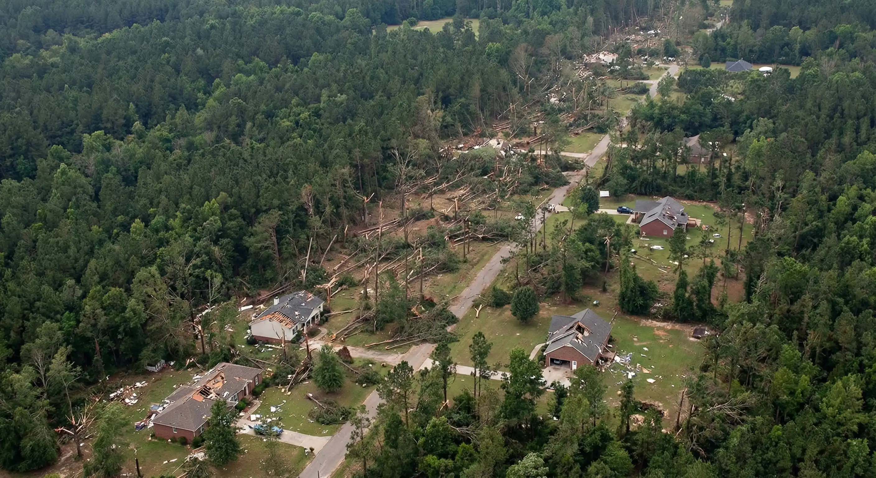 Tornado damage to homes in North Alabama